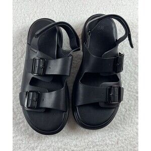 H&M Sandals Womens US9 EU40 Black Platform Fisherman Chunky Minimalist EUC